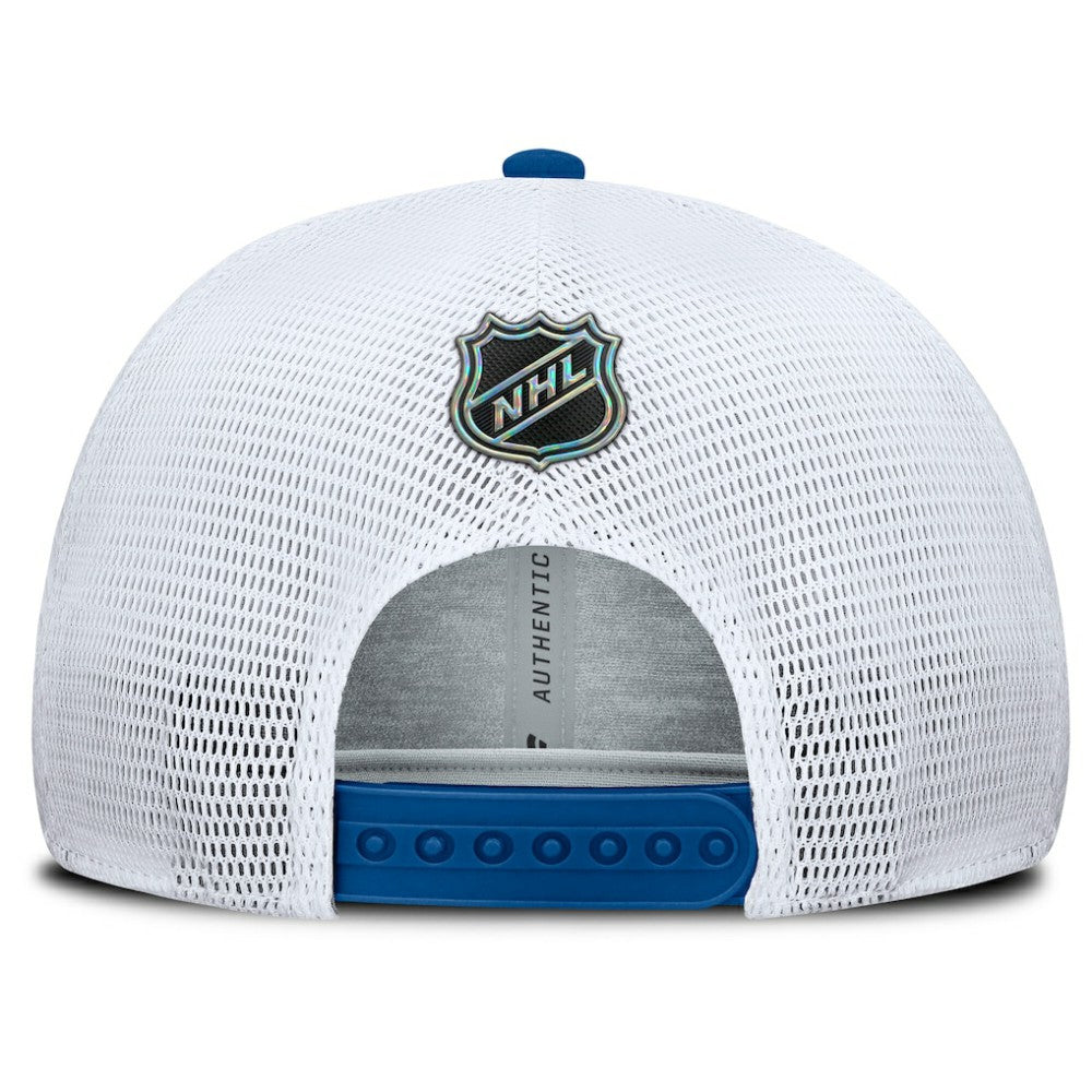 New York Rangers Fanatics Centennial Authentic Pro Structured Trucker Adjustable Hat - Blue/White - NHL