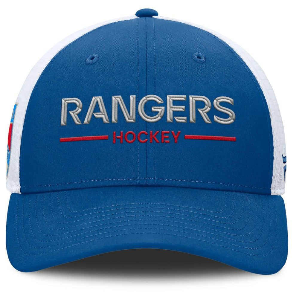 New York Rangers Fanatics Centennial Authentic Pro Structured Trucker Adjustable Hat - Blue/White - NHL