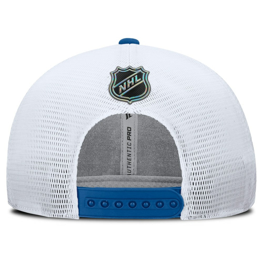New York Rangers Fanatics Centennial Authentic Pro Structured Trucker Adjustable Hat - Blue/White - NHL