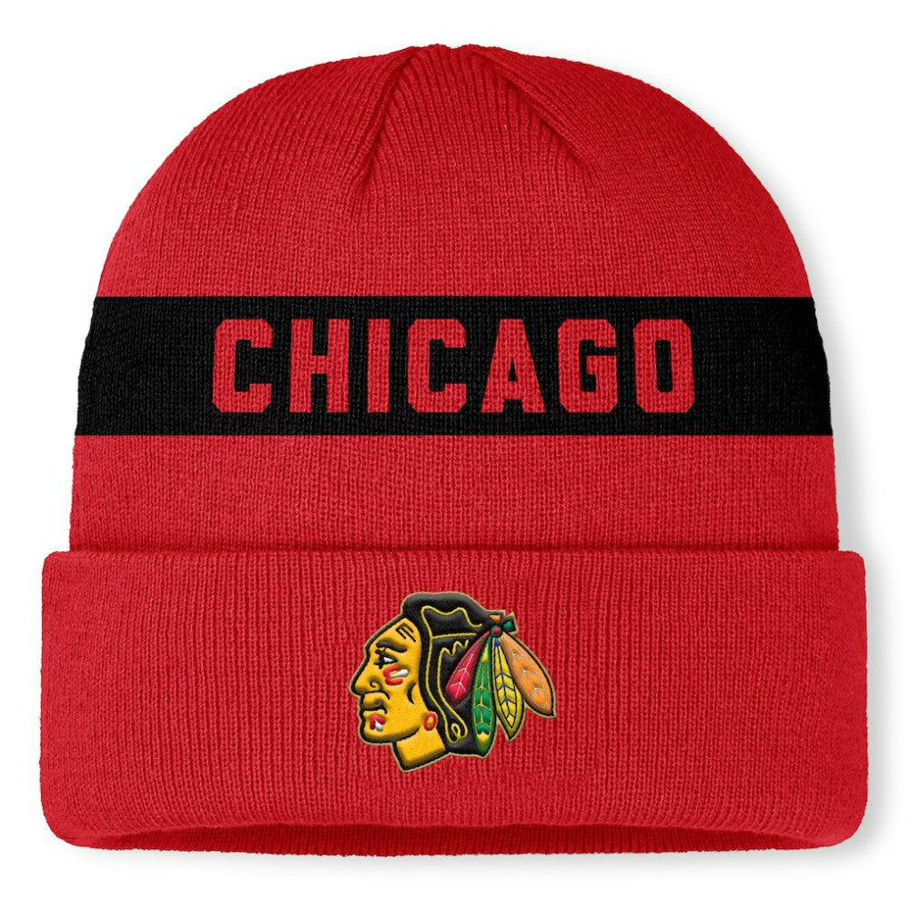Chicago Blackhawks Fanatics Centennial Cuffed Knit Hat - Red - NHL