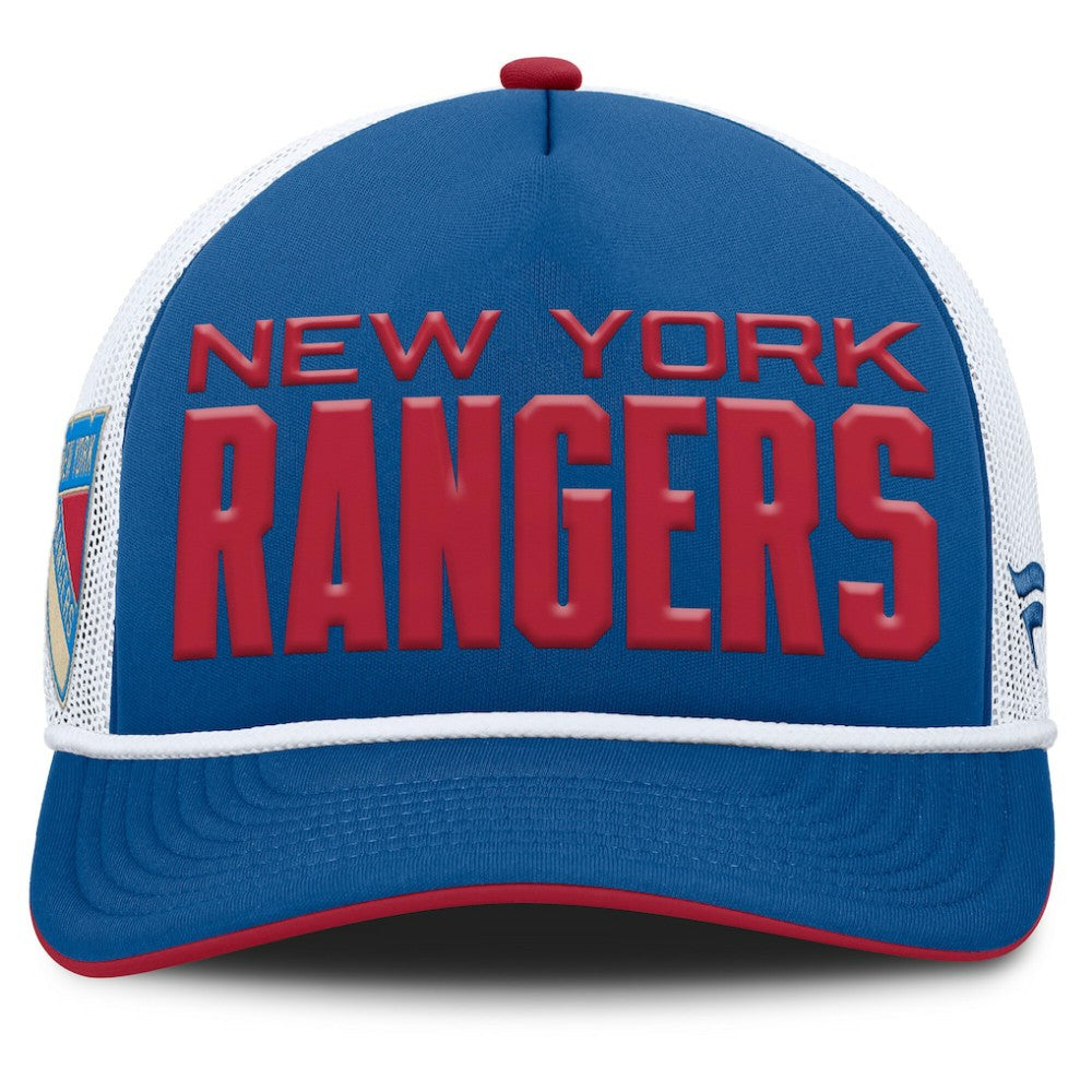 New York Rangers Fanatics Centennial Authentic Pro Foam Front Adjustable Trucker Hat - Blue/White - NHL