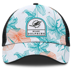 Miami Dolphins Tropical Adjustable Trucker Hat White/Black | Fanatics