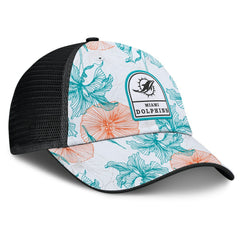 Miami Dolphins Tropical Adjustable Trucker Hat White/Black | Fanatics