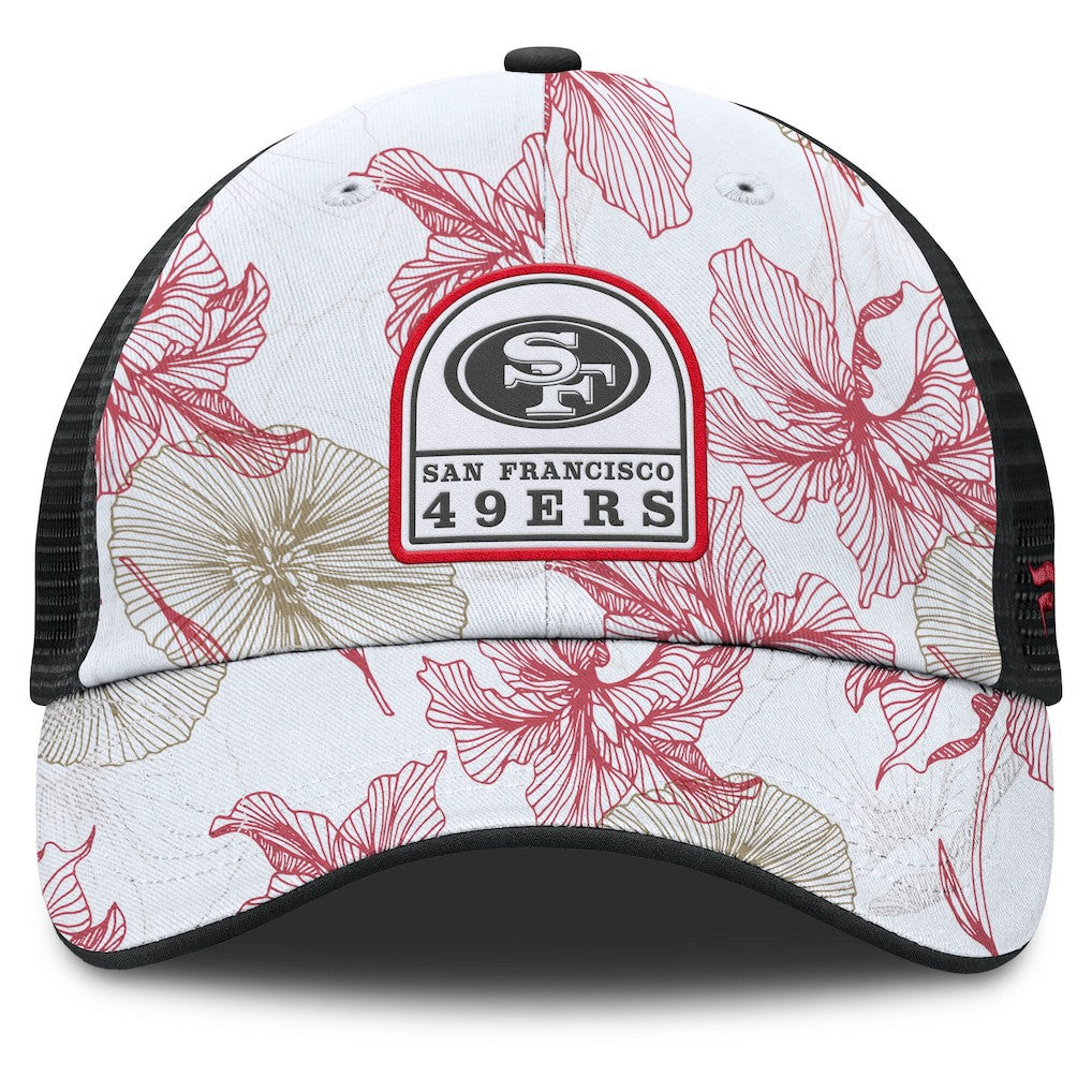 San Francisco 49ers Tropical Adjustable Trucker Hat White/Black | Fanatics