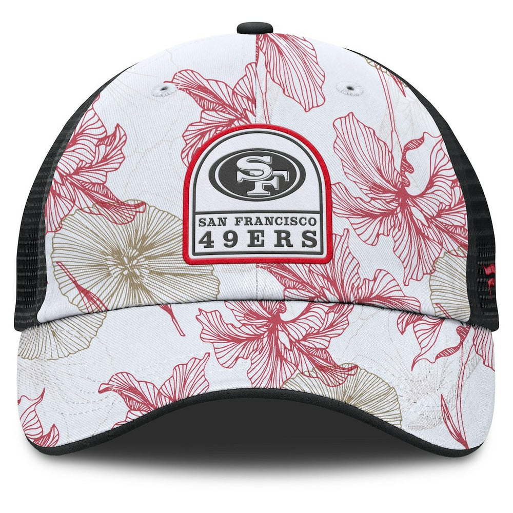 San Francisco 49ers Tropical Adjustable Trucker Hat White/Black | Fanatics