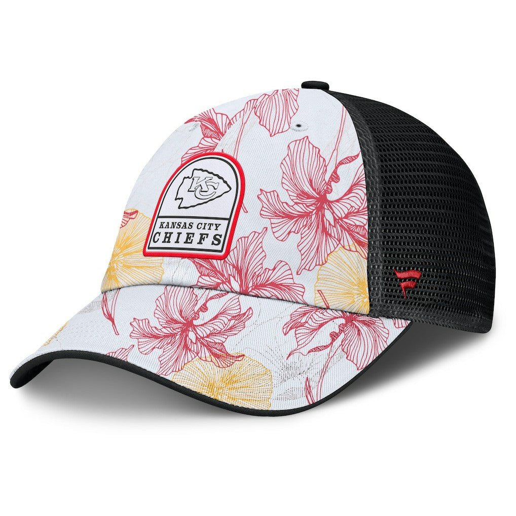 Kansas City Chiefs Tropical Adjustable Trucker Hat White/Black | Fanatics