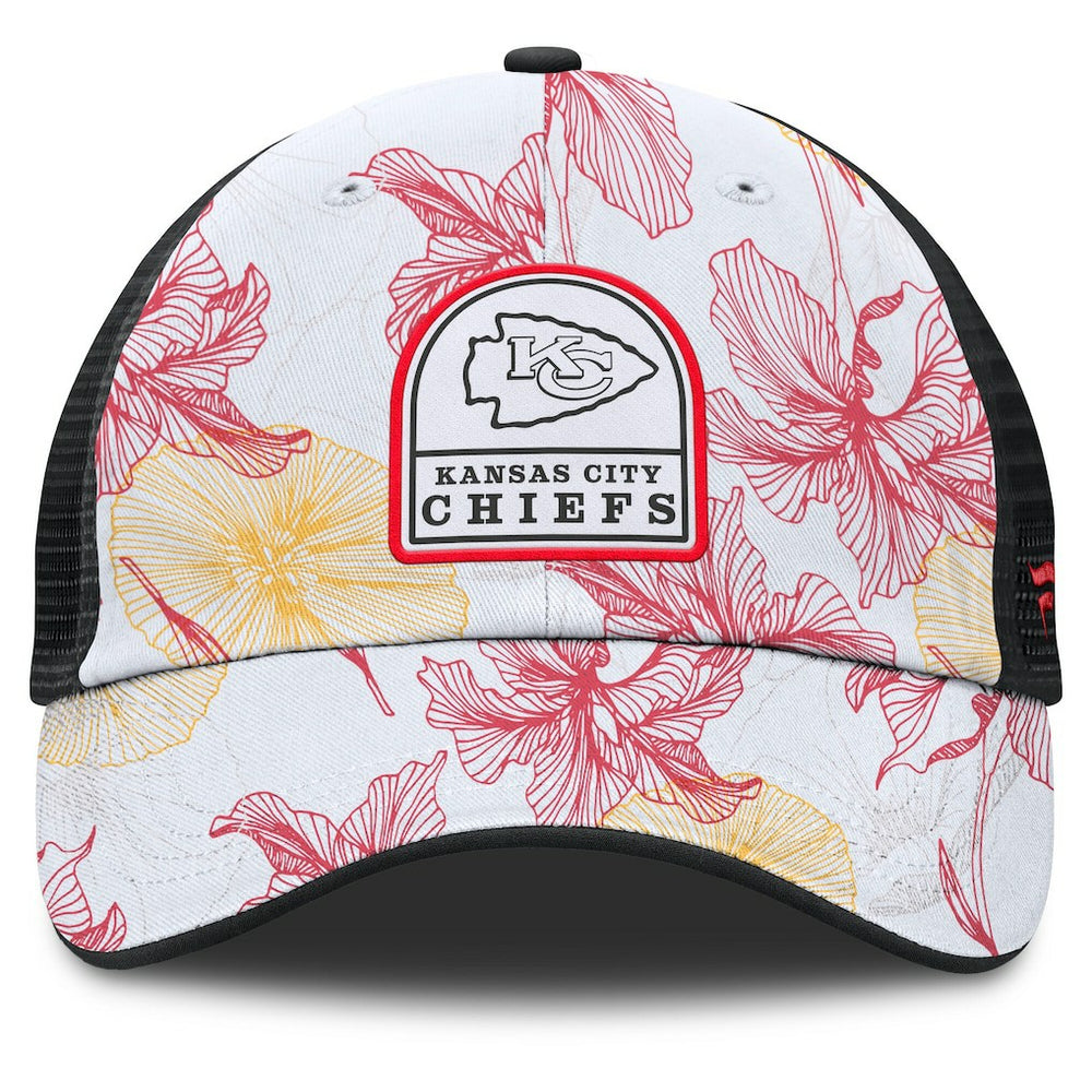 Kansas City Chiefs Tropical Adjustable Trucker Hat White/Black | Fanatics