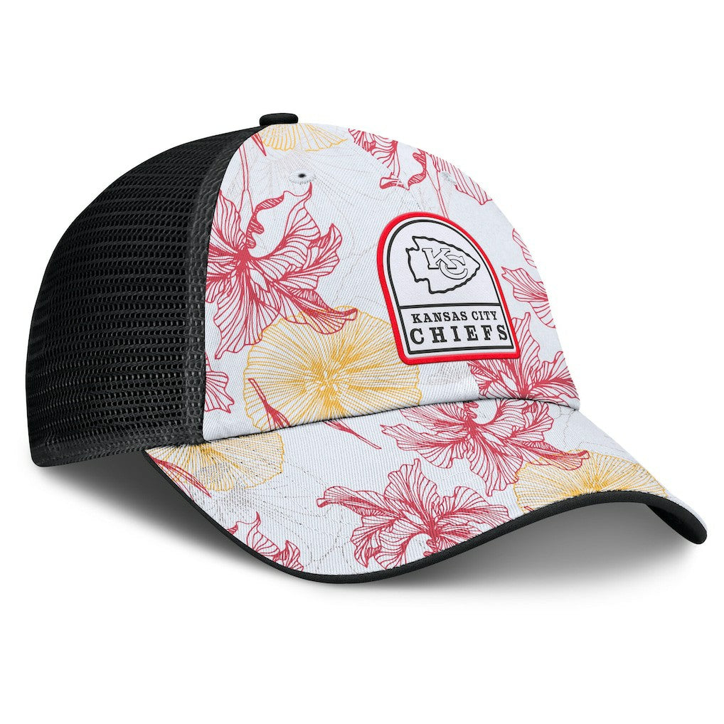 Kansas City Chiefs Tropical Adjustable Trucker Hat White/Black | Fanatics