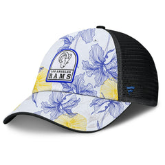 Los Angeles Rams Tropical Adjustable Trucker Hat White/Black | Fanatics