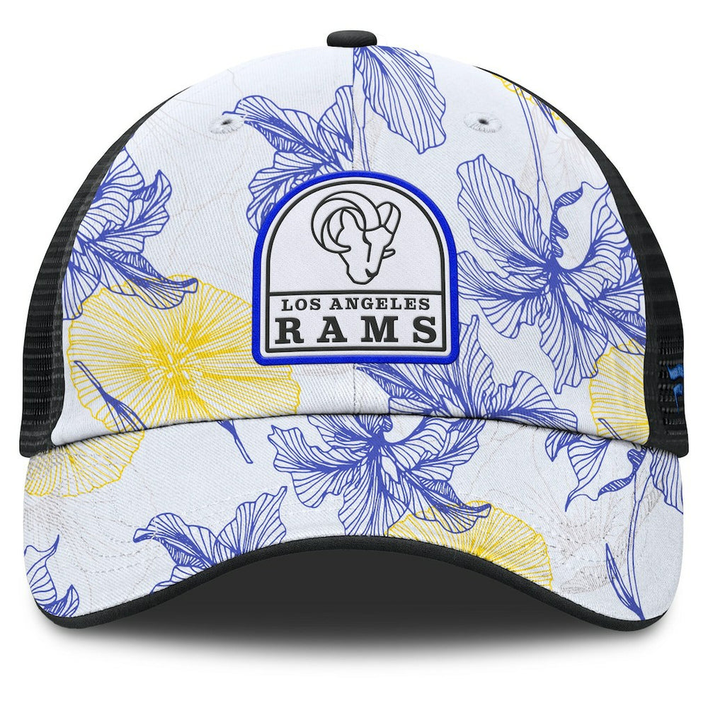 Los Angeles Rams Tropical Adjustable Trucker Hat White/Black | Fanatics