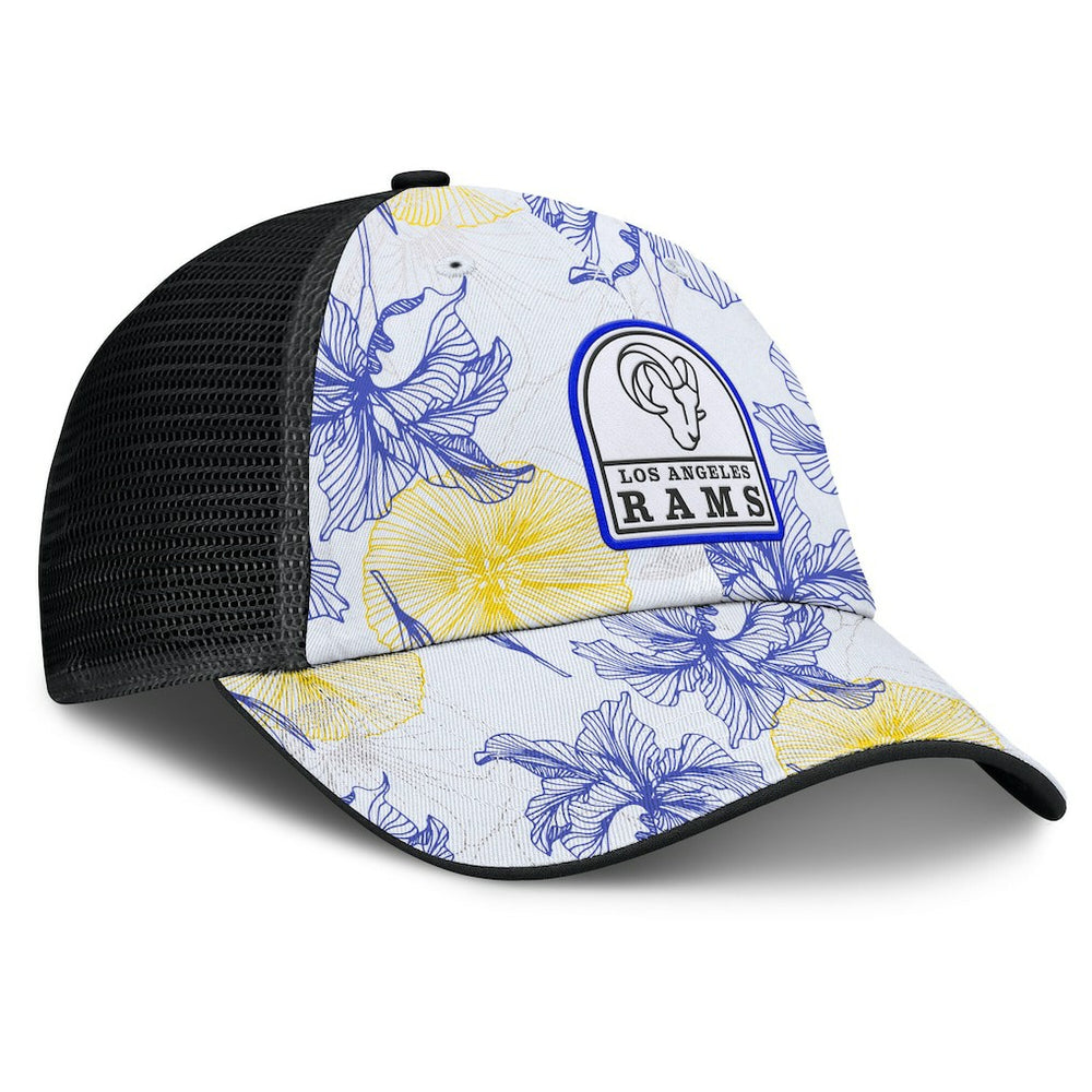 Los Angeles Rams Tropical Adjustable Trucker Hat White/Black | Fanatics