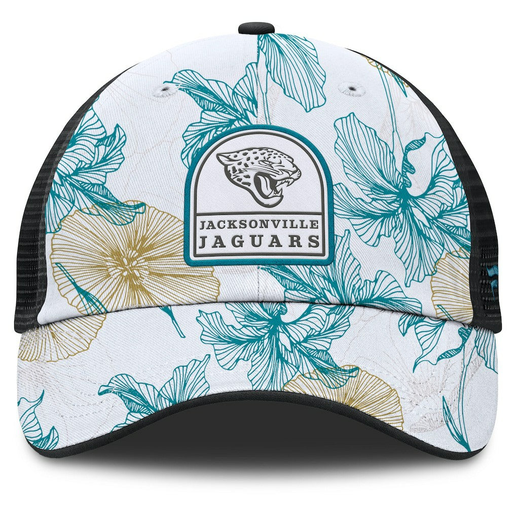 Jacksonville Jaguars Tropical Adjustable Trucker Hat White/Black | Fanatics