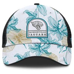 Jacksonville Jaguars Tropical Adjustable Trucker Hat White/Black | Fanatics