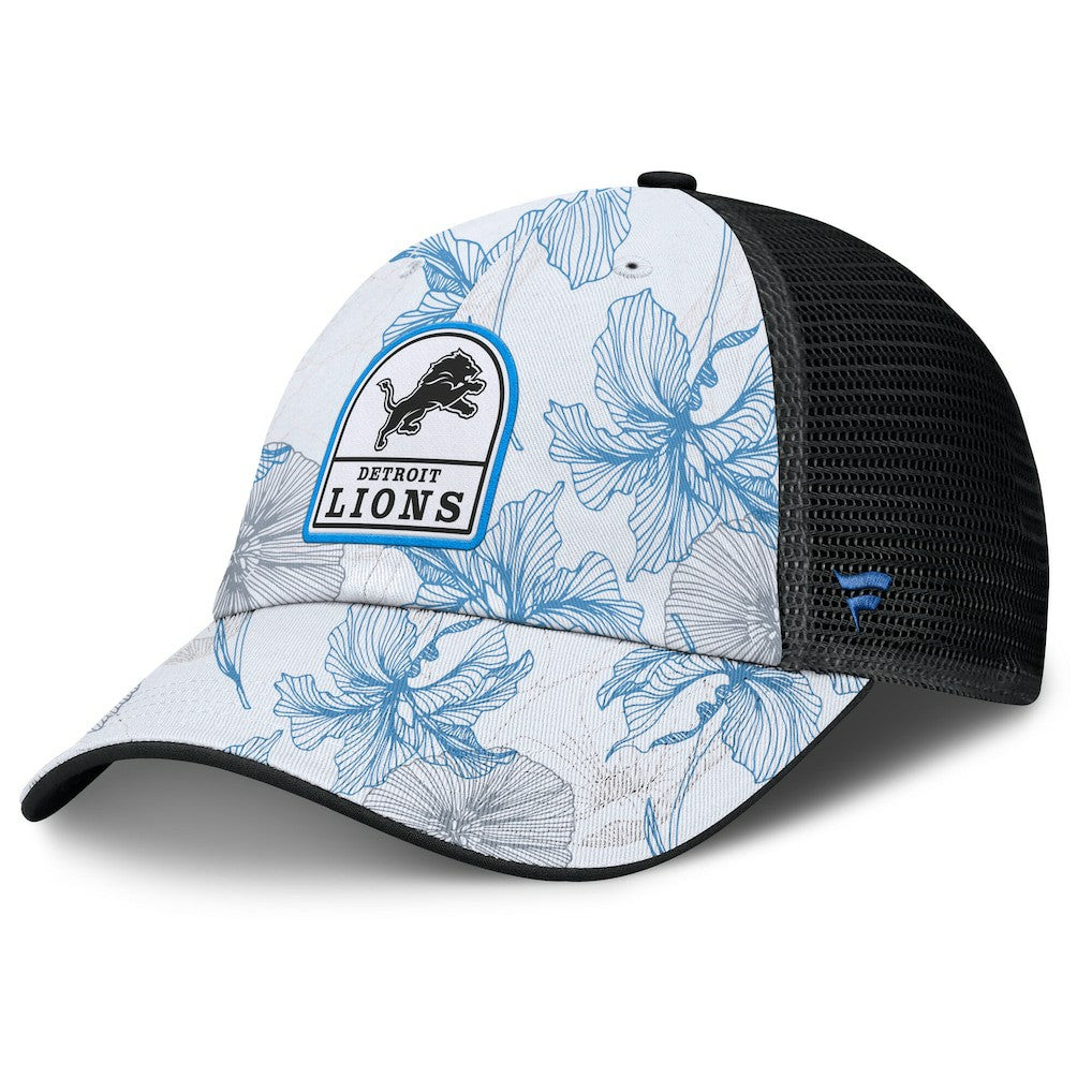 Detroit Lions Tropical Adjustable Trucker Hat White/Black | Fanatics