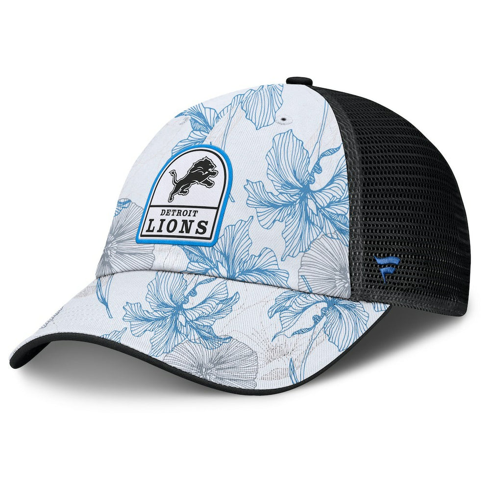 Detroit Lions Tropical Adjustable Trucker Hat White/Black | Fanatics