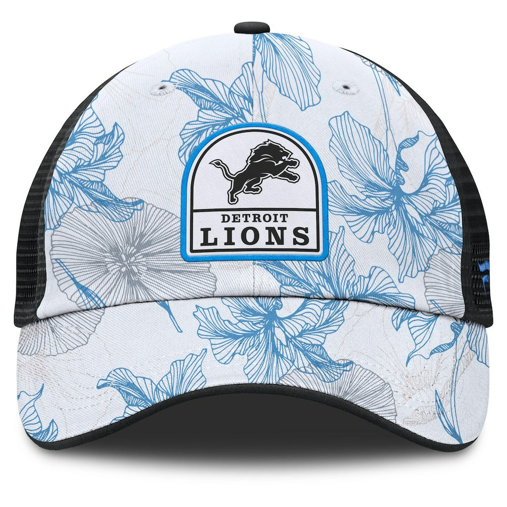 Detroit Lions Tropical Adjustable Trucker Hat White/Black | Fanatics