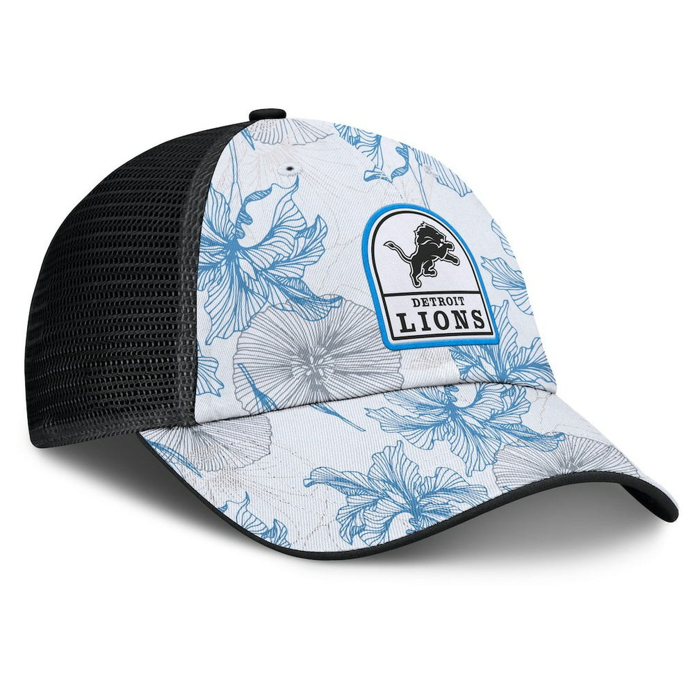 Detroit Lions Tropical Adjustable Trucker Hat White/Black | Fanatics