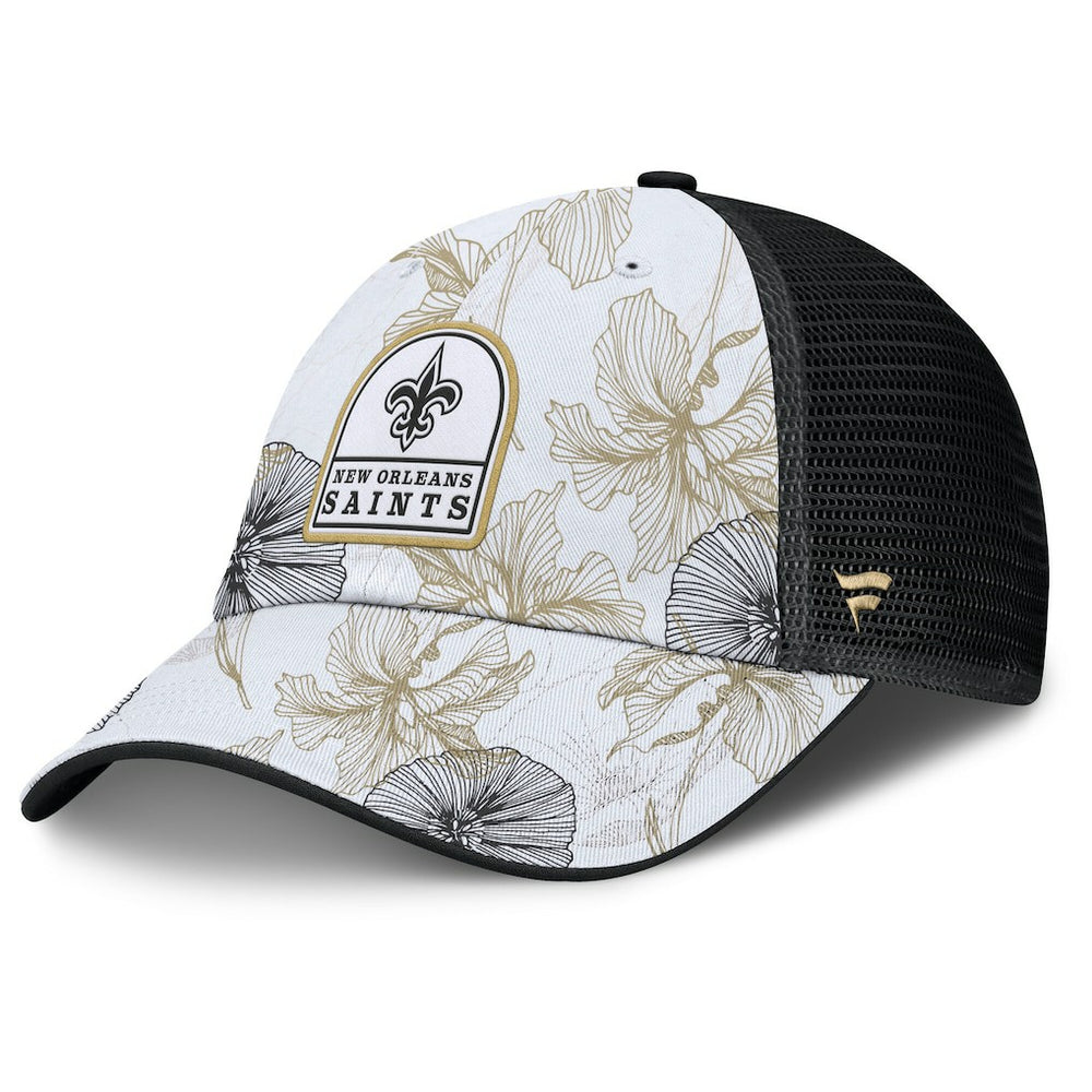 New Orleans Saints Tropical Adjustable Trucker Hat White/Black | Fanatics