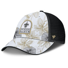 New Orleans Saints Tropical Adjustable Trucker Hat White/Black | Fanatics