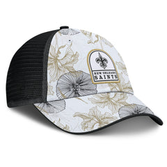New Orleans Saints Tropical Adjustable Trucker Hat White/Black | Fanatics