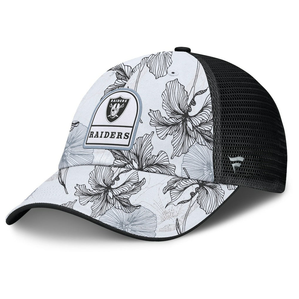 Las Vegas Raiders Tropical Adjustable Trucker Hat White/Black | Fanatics