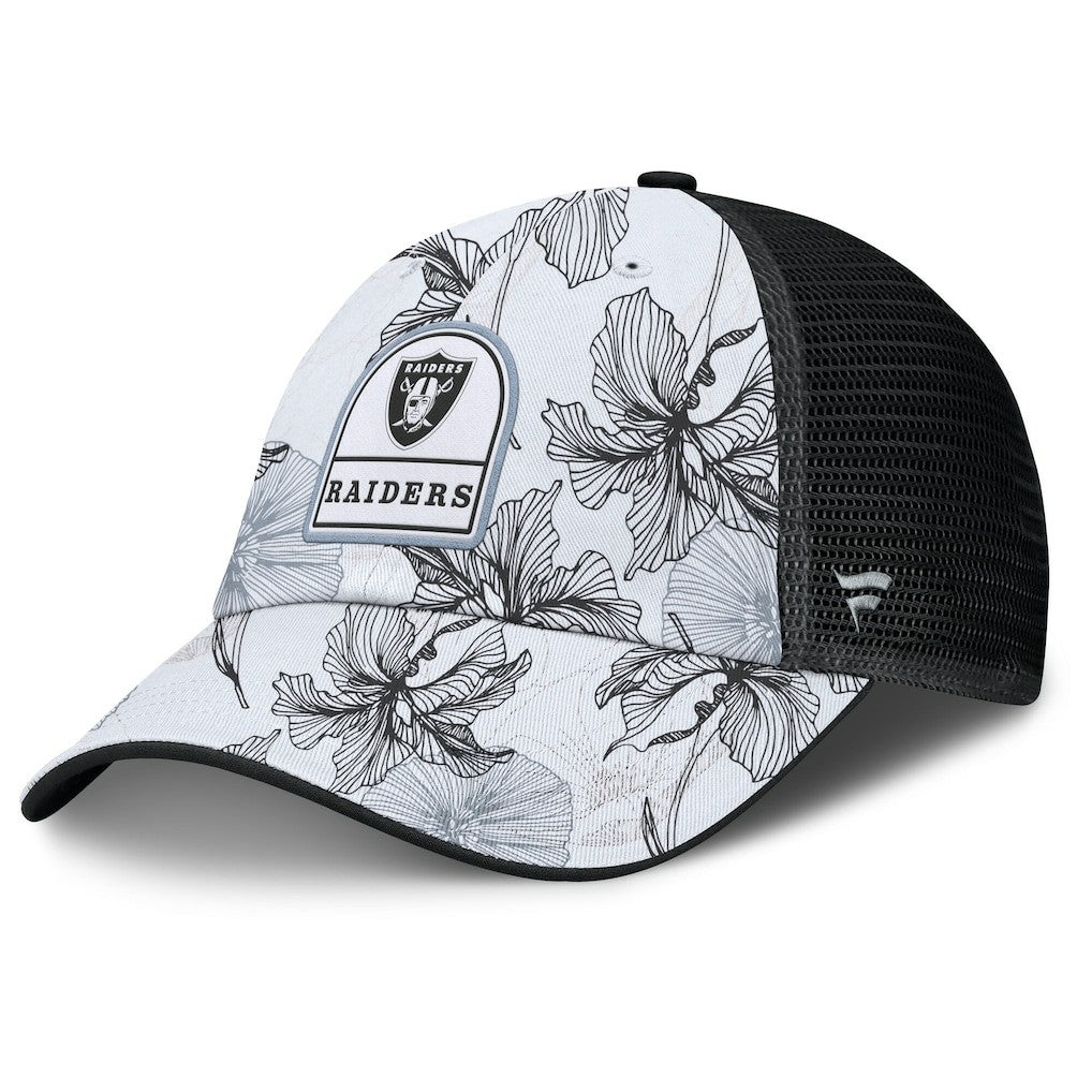 Las Vegas Raiders Tropical Adjustable Trucker Hat White/Black | Fanatics