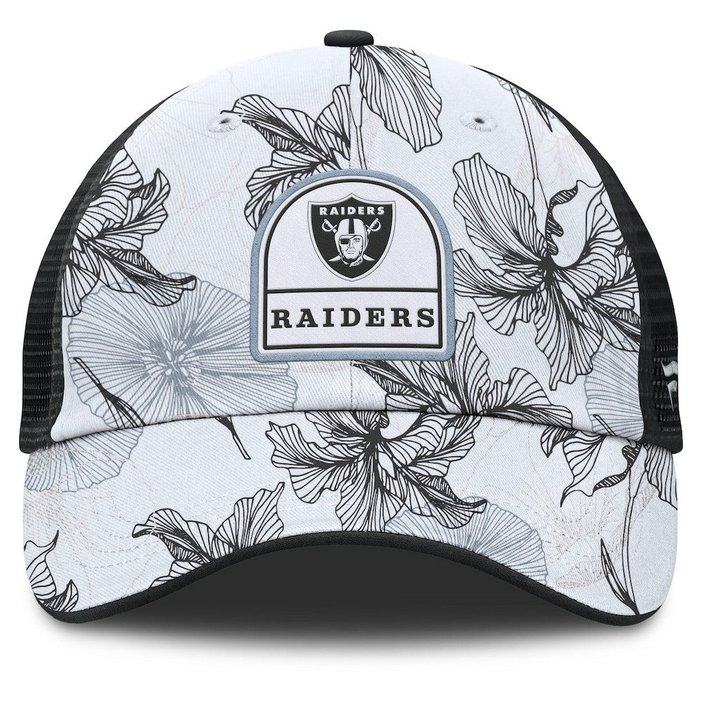Las Vegas Raiders Tropical Adjustable Trucker Hat White/Black | Fanatics