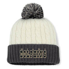 Miami Dolphins Women's Coaxial Cuffed Knit Hat with Pom Cream | Fanatics
