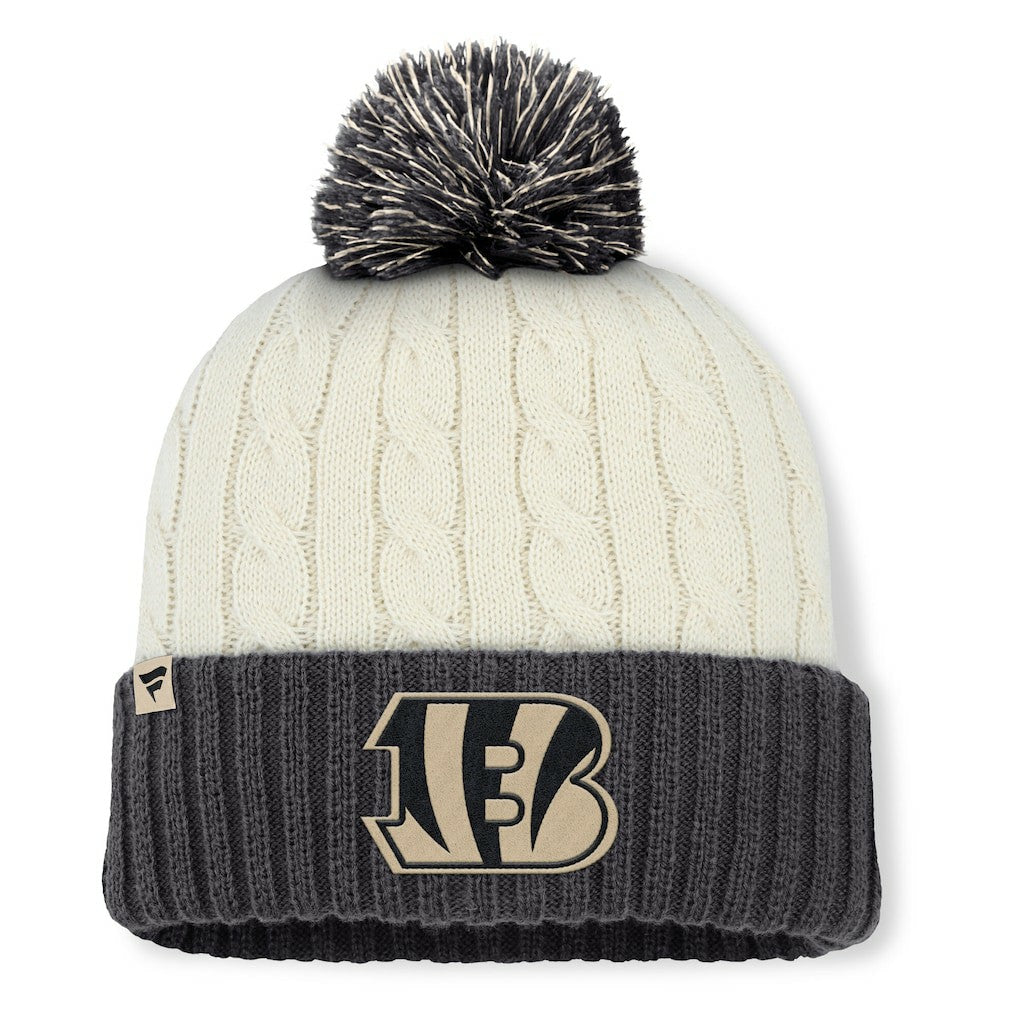 Cincinnati Bengals Women's Coaxial Cuffed Knit Hat with Pom Cream | Fanatics