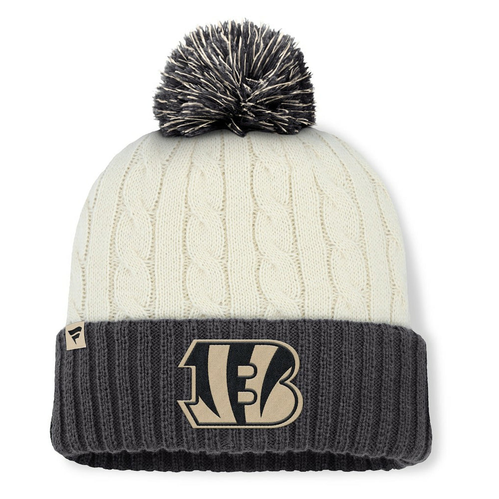 Cincinnati Bengals Women's Coaxial Cuffed Knit Hat with Pom Cream | Fanatics