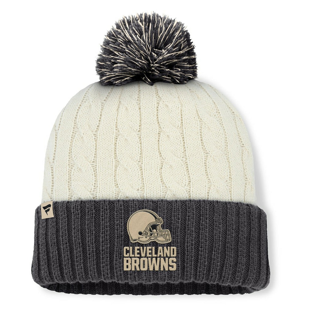 Cleveland Browns Women's Coaxial Cuffed Knit Hat with Pom Cream | Fanatics
