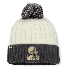 Cleveland Browns Women's Coaxial Cuffed Knit Hat with Pom Cream | Fanatics