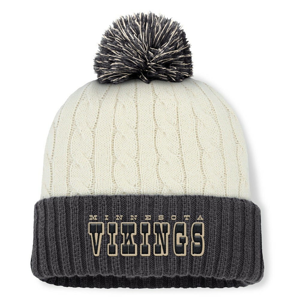 Minnesota Vikings Women's Coaxial Cuffed Knit Hat with Pom Cream | Fanatics
