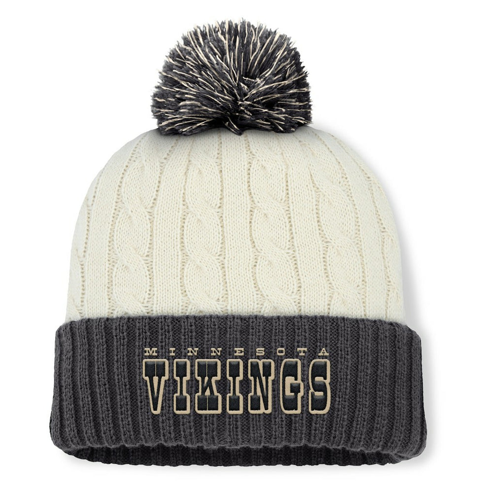 Minnesota Vikings Women's Coaxial Cuffed Knit Hat with Pom Cream | Fanatics