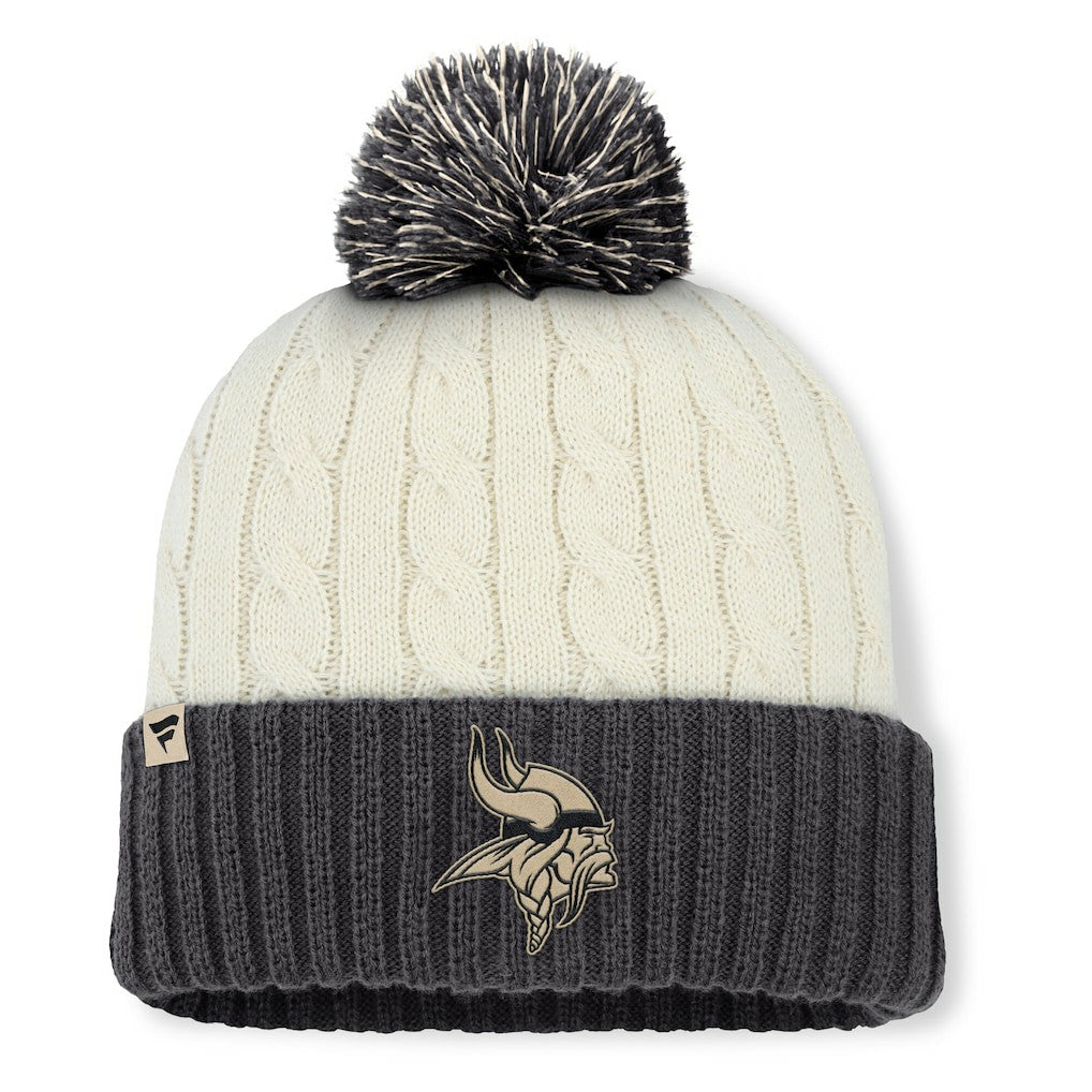 Minnesota Vikings Women's Coaxial Cuffed Knit Hat with Pom Cream | Fanatics