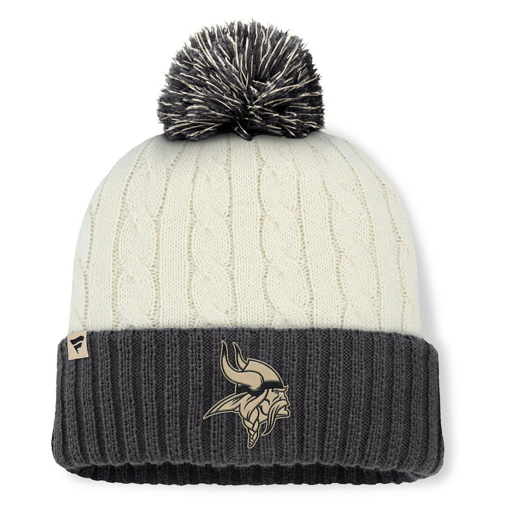 Minnesota Vikings Women's Coaxial Cuffed Knit Hat with Pom Cream | Fanatics