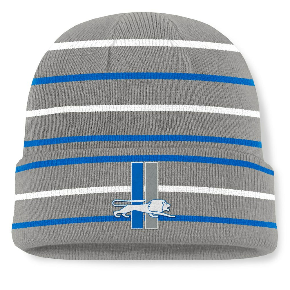 Detroit Lions Throwback Yard Lines Cuffed Knit Hat Gray | Fanatics