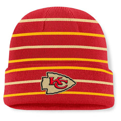 Kansas City Chiefs Throwback Yard Lines Cuffed Knit Hat Red | Fanatics