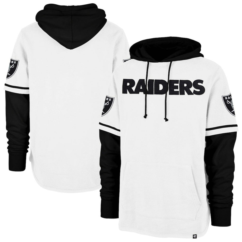 Las Vegas Raiders '47 Trifecta Shortstop Pullover Hoodie White | 47 brand