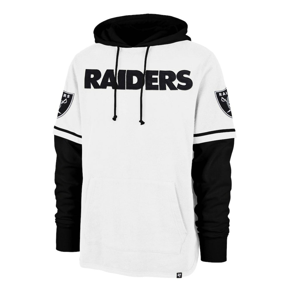 Las Vegas Raiders '47 Trifecta Shortstop Pullover Hoodie White | 47 brand