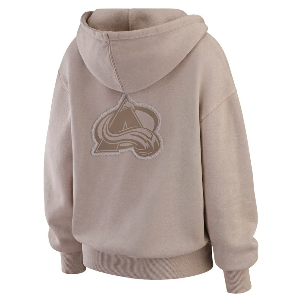 Colorado Avalanche WEAR by Erin Andrews Women's Washed Pullover Crewdie - Tan - NHL