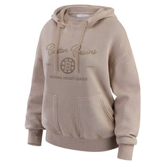 Boston Bruins WEAR by Erin Andrews Women's Washed Pullover Crewdie - Tan - NHL