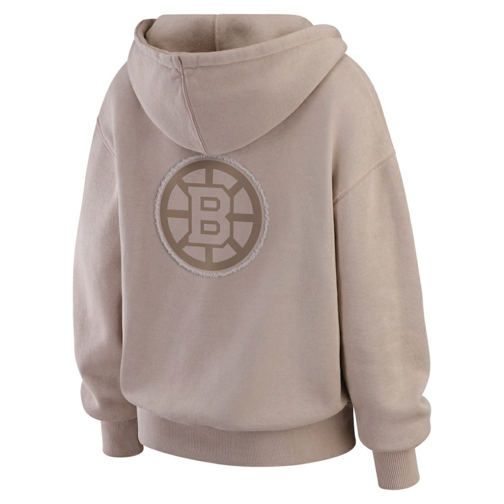 Boston Bruins WEAR by Erin Andrews Women's Washed Pullover Crewdie - Tan - NHL