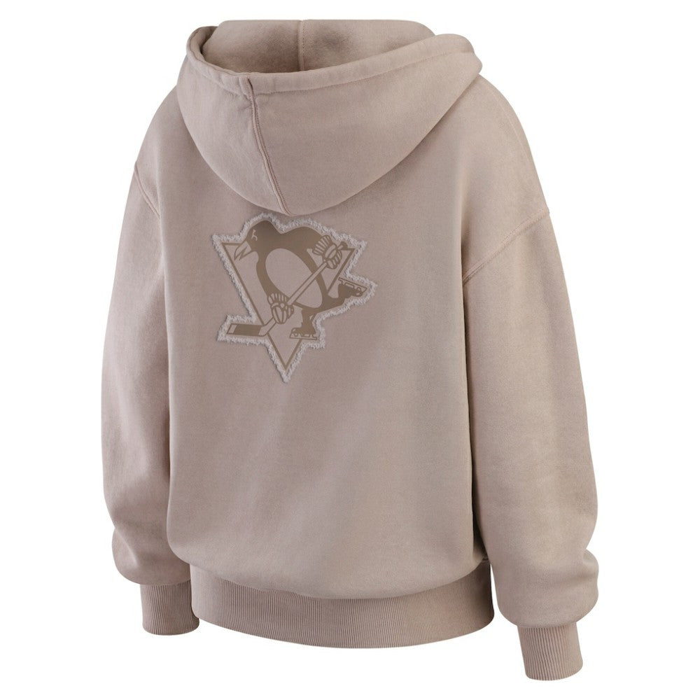 Pittsburgh Penguins WEAR by Erin Andrews Women's Washed Pullover Crewdie - Tan - NHL