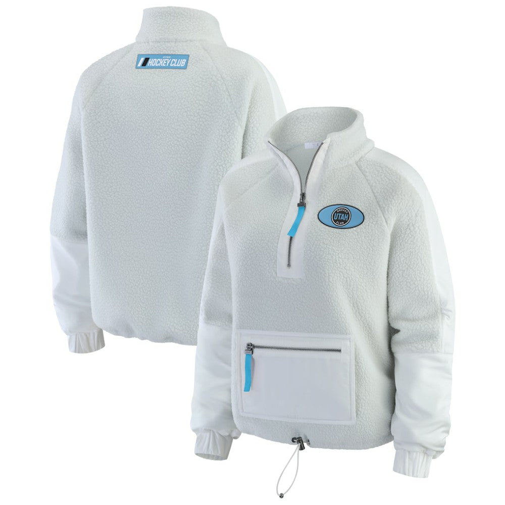 Utah Mammoth WEAR by Erin Andrews Women's Polar Fleece Quarter-Zip Jacket - Gray - NHL