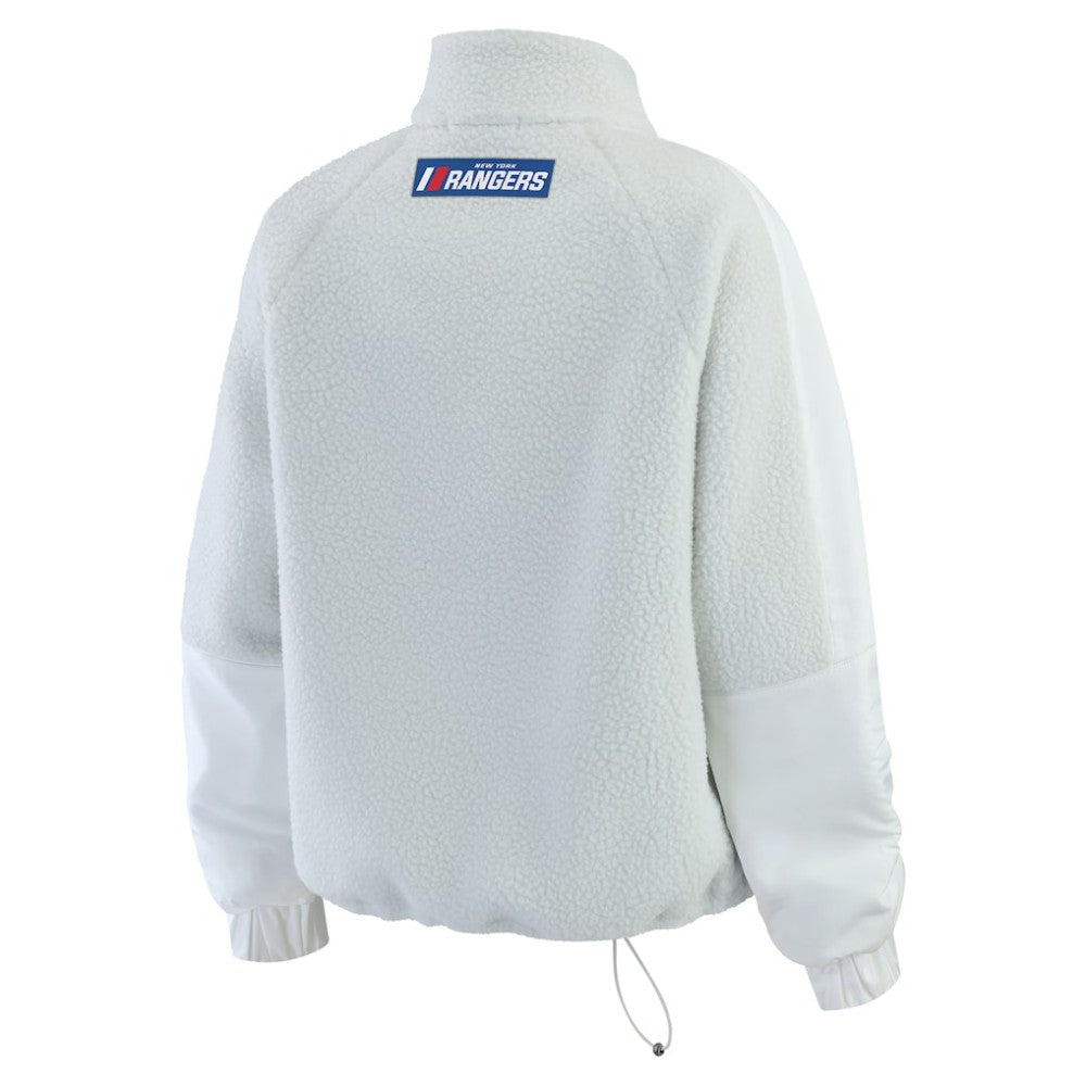 New York Rangers WEAR by Erin Andrews Women's Polar Fleece Quarter-Zip Jacket - Gray - NHL