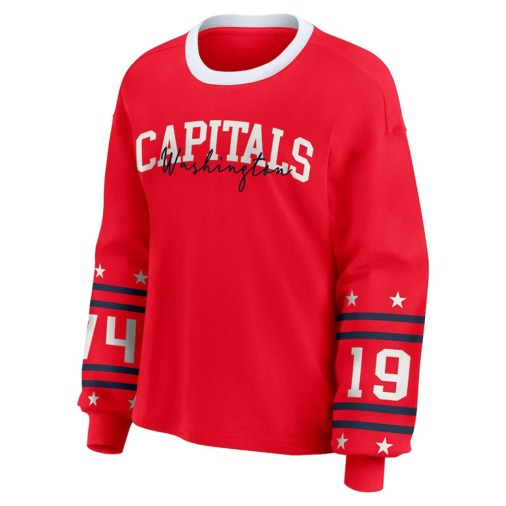 Washington Capitals WEAR by Erin Andrews Women's Long-Sleeve Sport T-Shirt - Red - NHL