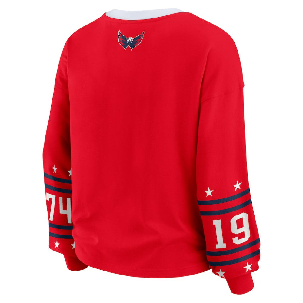 Washington Capitals WEAR by Erin Andrews Women's Long-Sleeve Sport T-Shirt - Red - NHL