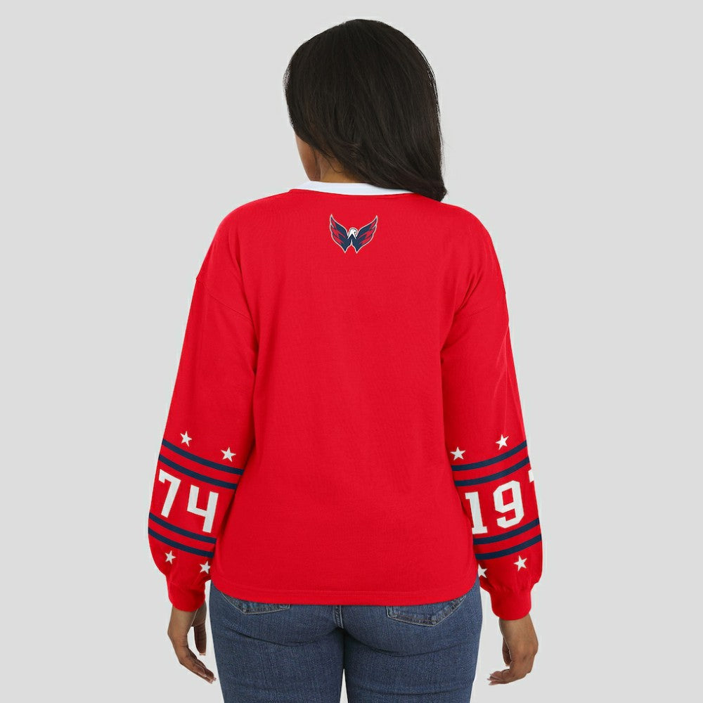 Washington Capitals WEAR by Erin Andrews Women's Long-Sleeve Sport T-Shirt - Red - NHL