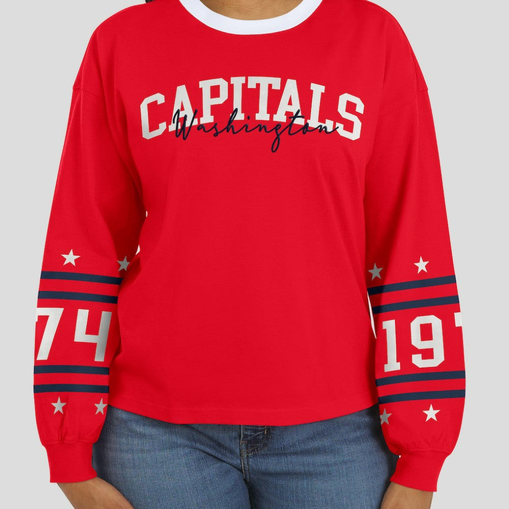 Washington Capitals WEAR by Erin Andrews Women's Long-Sleeve Sport T-Shirt - Red - NHL